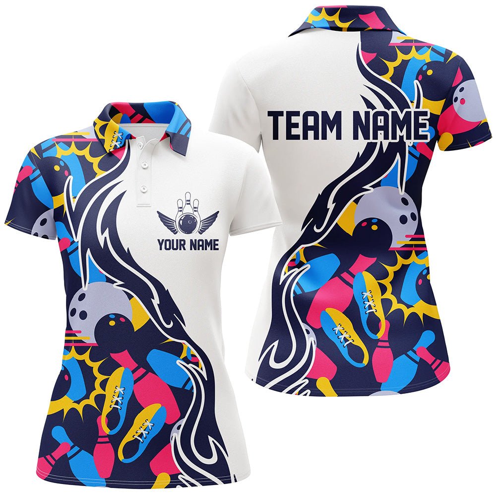 Maßgeschneiderte Bowling-Shirts für Damen, Personalisierte Bowling-Team Trikots P4597 - Climcat