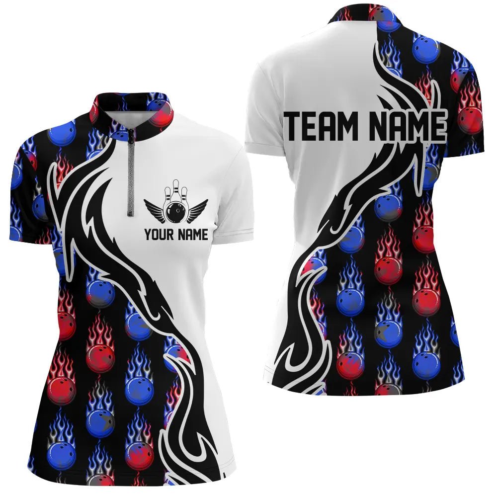 Maßgeschneiderte Bowling-Shirts für Damen, Personalisierte Bowling-Team Trikots P4979 - Climcat