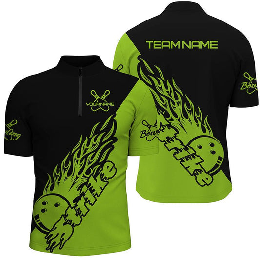 Maßgeschneiderte Bowling-Shirts für Herren, Bowling-Teamshirts Bowling Strike | Grün P5175 - Climcat