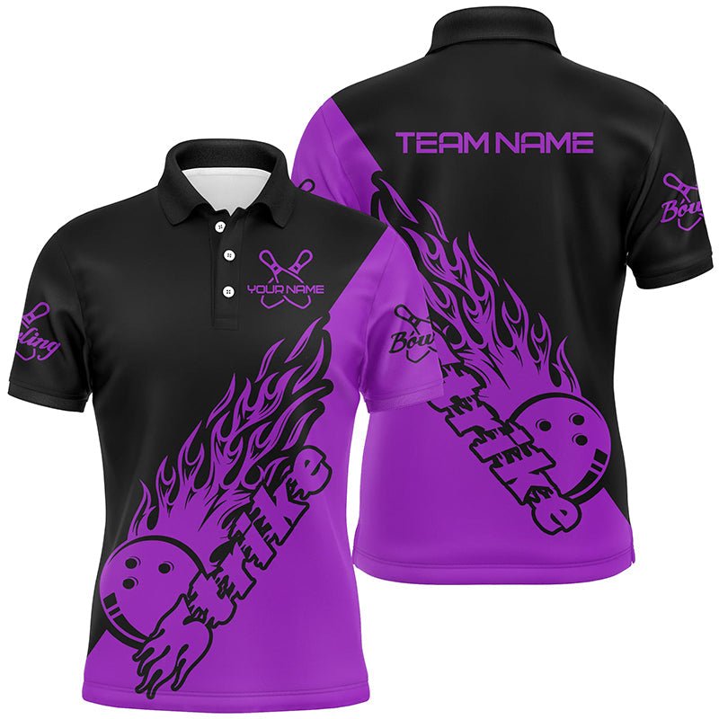 Maßgeschneiderte Bowling-Shirts für Herren, Bowling-Teamshirts Bowling Strike | Lila P5174 - Climcat