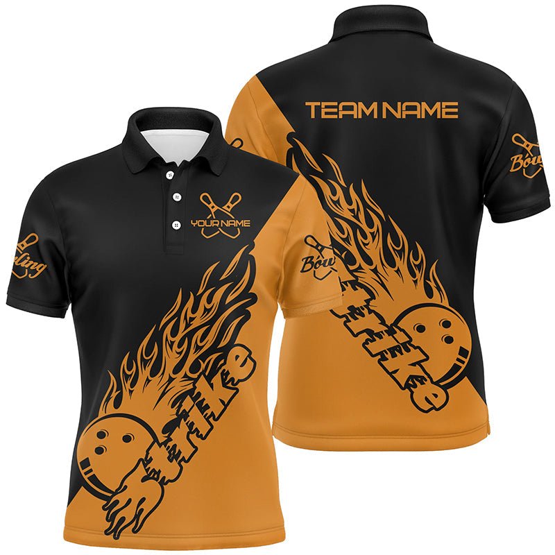 Maßgeschneiderte Bowling-Shirts für Herren, Bowling-Teamshirts Bowling Strike | Orange P5171 - Climcat