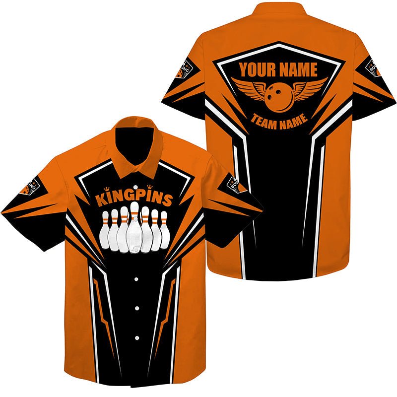 Personalisierte Bowling-Hawaiihemden mit individuellem Namen und Teamnamen - King Pins Bowling Trikots, Bowling Team Shirts Q4522 - Climcat