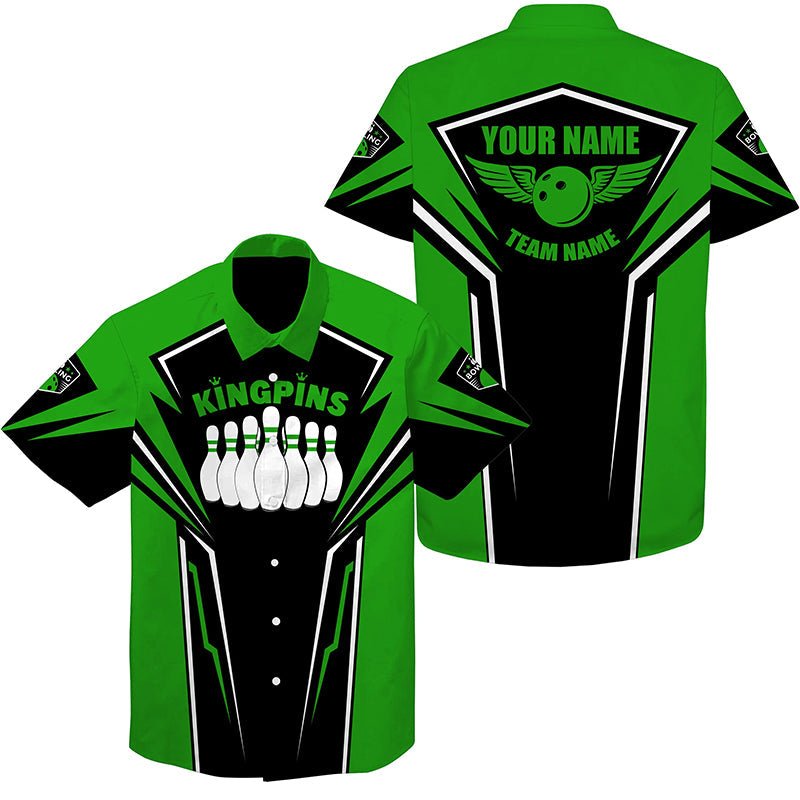Personalisierte Bowling-Hawaiihemden mit individuellem Namen und Teamnamen - King Pins Bowling Trikots, Bowling Team Shirts Q4522 - Climcat