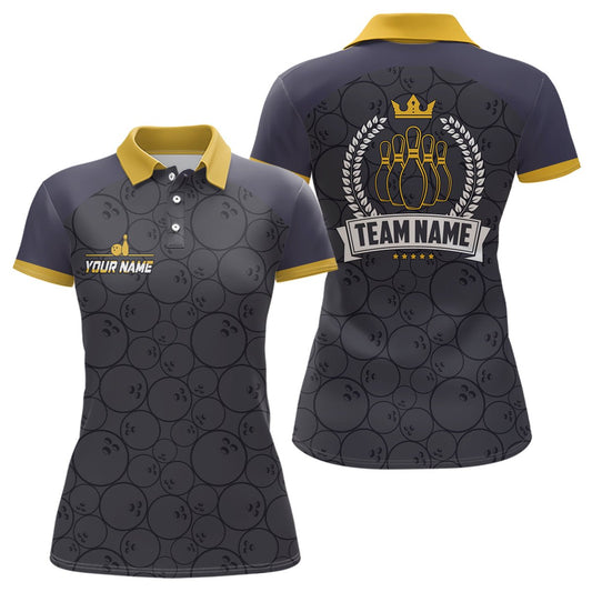 Personalisierte Bowling-Polo-Shirt für Damen - Individuelle Bowling-Camo-Team-Liga-Trikots, Retro-Bowling-Shirts Q6756 - Climcat