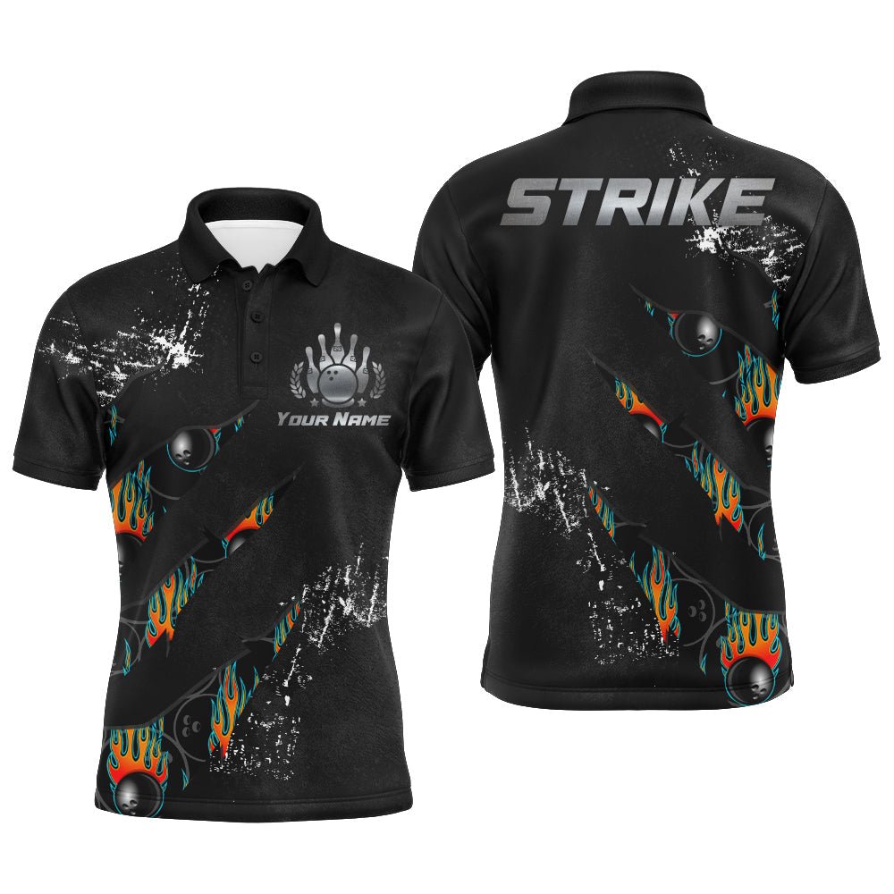 Personalisierte Bowling-Polo-Shirt für Herren, Strike Herren-Bowler-Trikot Kurzarm B103 - Climcat