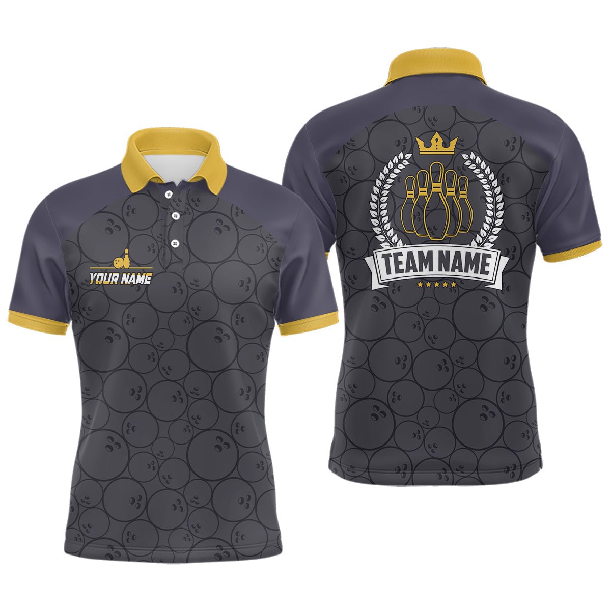 Personalisierte Bowling-Polo-Shirts für Herren - Individuelle Bowling-Camo-Team-Liga-Trikots, Retro-Bowling-Shirts Q6756 - Climcat