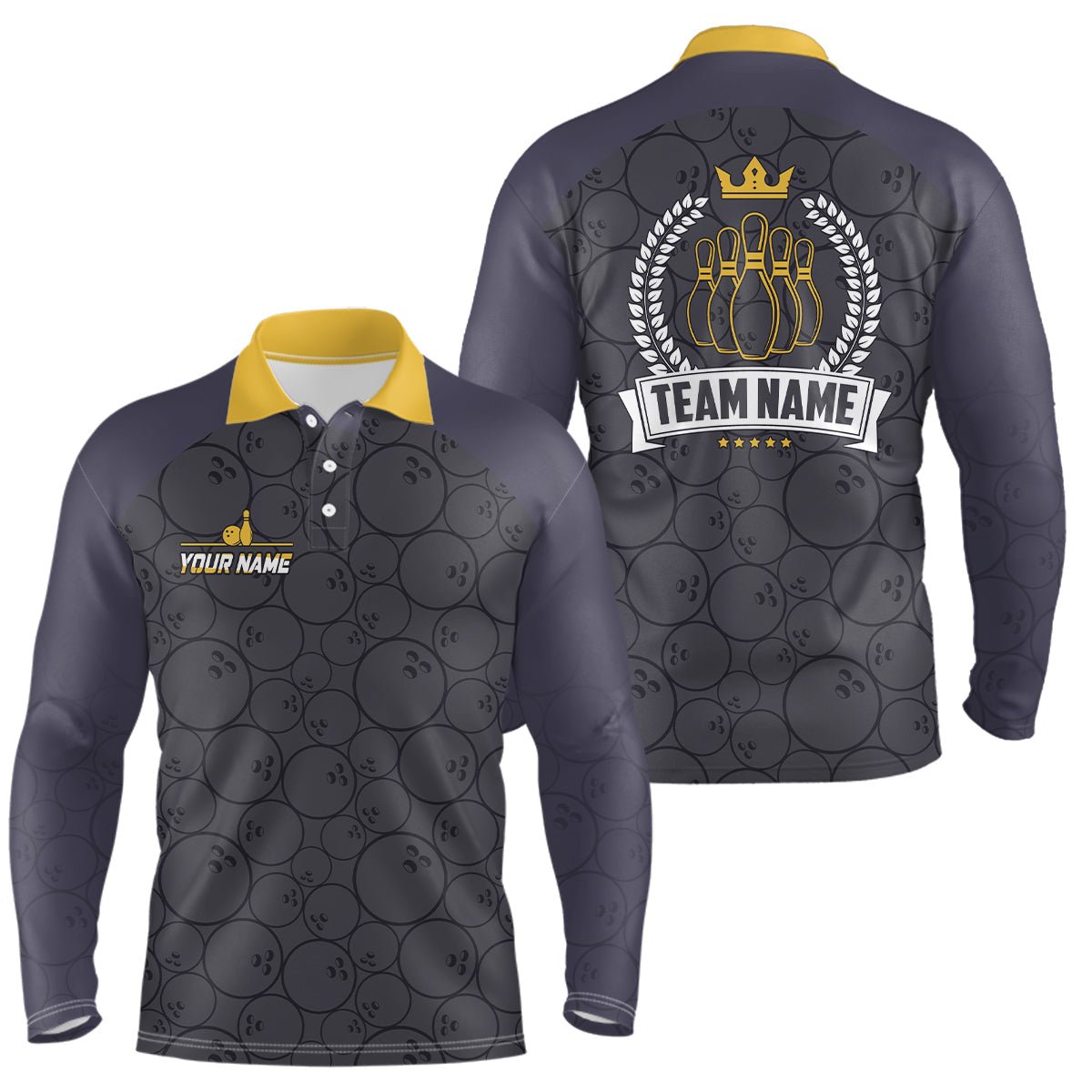 Personalisierte Bowling-Polo-Shirts für Herren - Individuelle Bowling-Camo-Team-Liga-Trikots, Retro-Bowling-Shirts Q6756 - Climcat