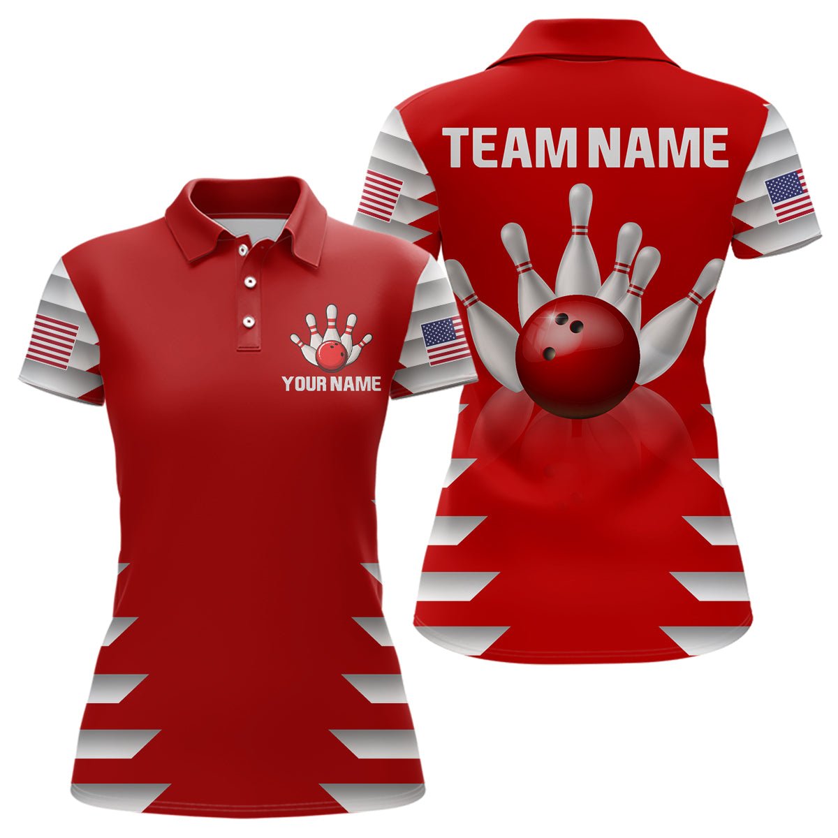 Personalisierte Bowling-Shirt für Damen - Bowling Trikot für Bowling Team Liga Polo Shirt Z210 - Climcat