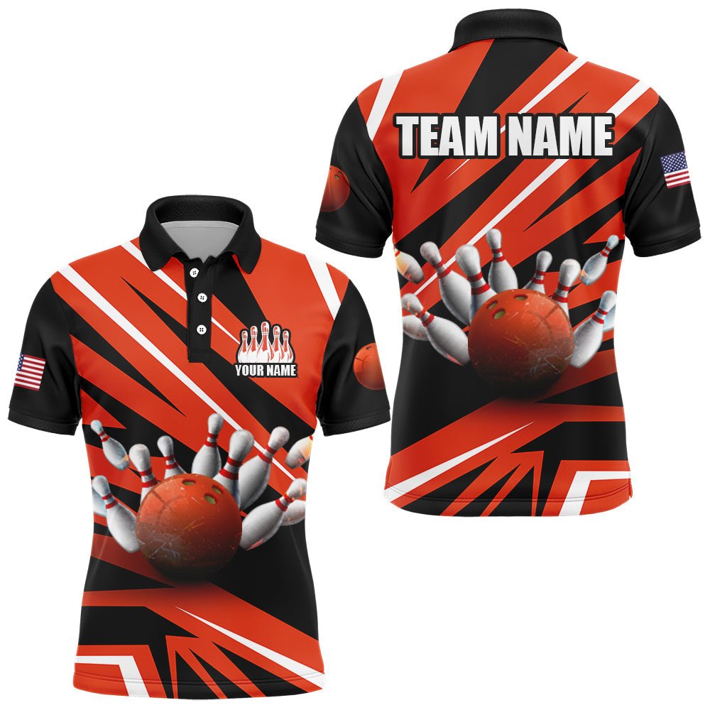 Personalisierte Bowling-Shirt für Herren - Bowling Trikot für Bowling Team Liga Polo Shirt Z39 - Climcat