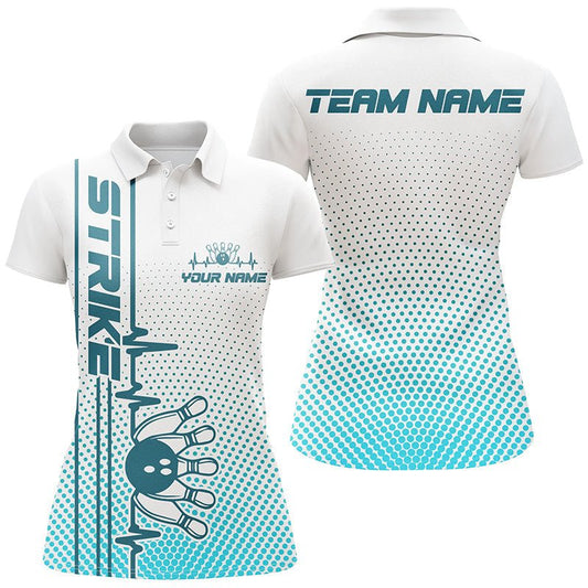 Personalisierte Bowling-Shirts für Damen | Bowling Team Trikots | Bowlers Outfits | Blau P5504 - Climcat