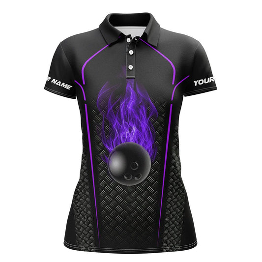 Personalisierte Bowling-Shirts für Damen | Kurzarm Polo Bowling Trikot | Lila Q7053 - Climcat