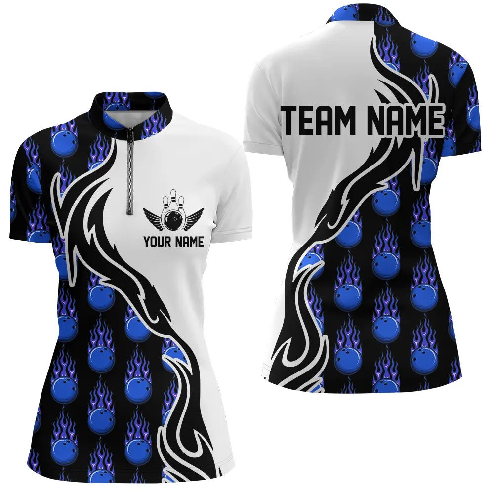 Personalisierte Bowling-Shirts für Damen, maßgeschneiderte Bowling-Teamtrikots mit Bowling-Muster P4960 - Climcat