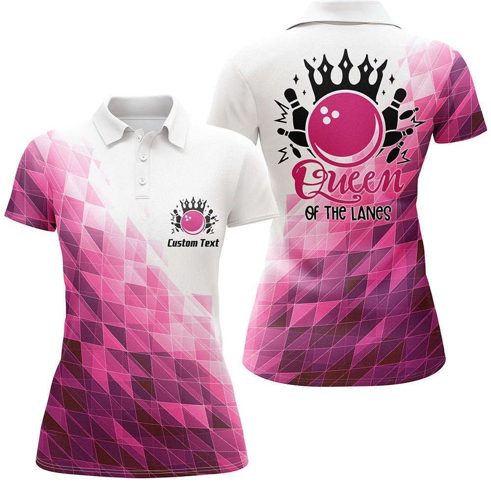 Personalisierte Bowling-Shirts für Damen, Queens of the Lanes Bowling Team Trikots P4955 - Climcat