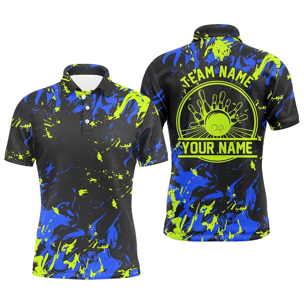 Personalisierte Bowling-Shirts für Herren, Bowlingkugeln und Pins Bowling-Teamshirts P4316 - Climcat