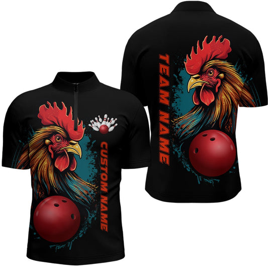 Personalisierte Bowling-Shirts für Herren | Individuelle Bowling-Quarter-Zip-Shirts | Team Bowling Liga Trikot P5290 - Climcat