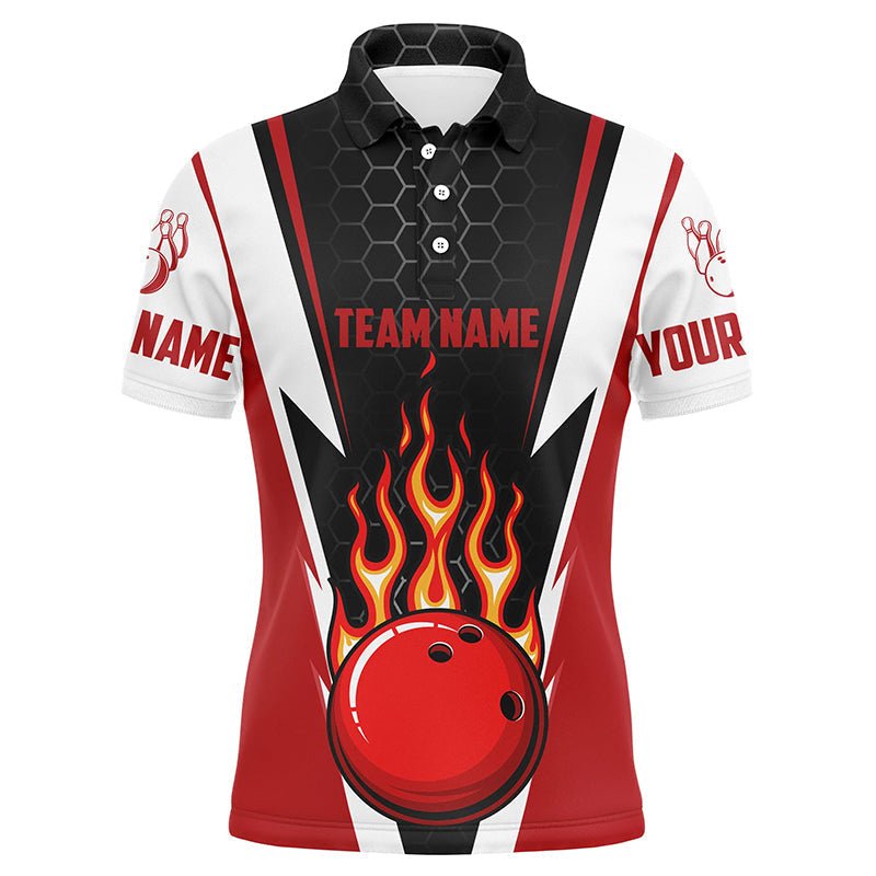 Personalisierte Bowling-Shirts für Herren mit individuellem Namen und Teamnamen, Bowlingkugel und Pins, Team-Bowling-Shirts P4967 - Climcat