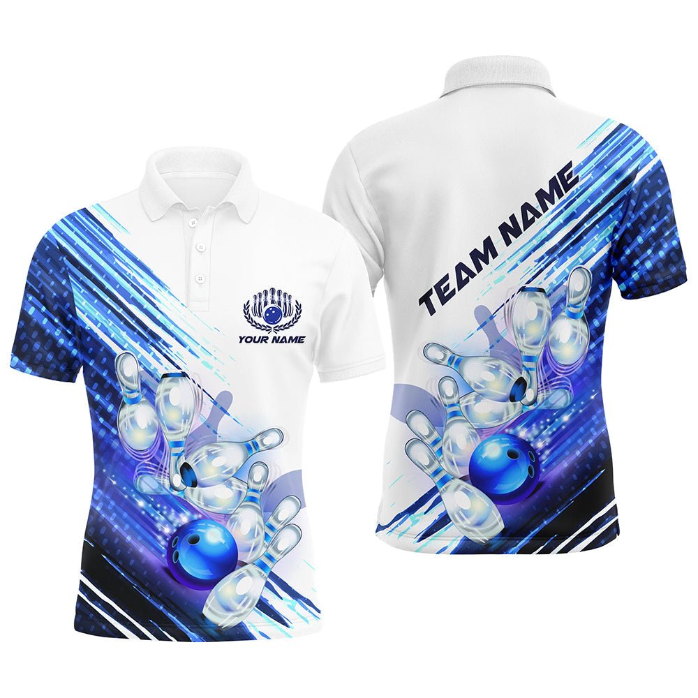 Personalisierte Bowling-Shirts für Herren | Passende Bowling-Shirts für Bowler | Blau P5151 - Climcat