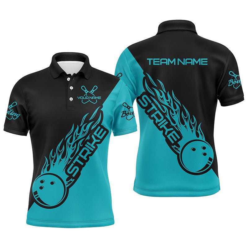 Personalisierte Bowling-Shirts für Herren und Damen, Bowling-Teamshirts Bowling Strike | Ball Blau P4289 - Climcat