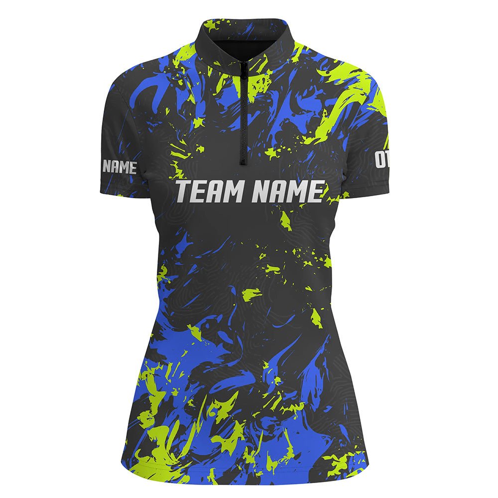 Personalisierte Bowling-Team Trikots, Bowling Shirts für Damen mit individuellem Namen | Grün P4510 - Climcat