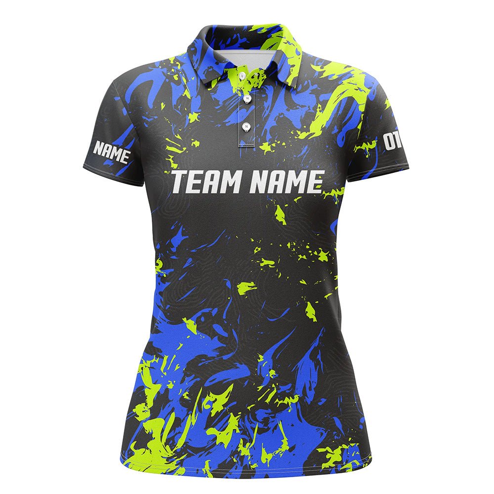 Personalisierte Bowling-Team Trikots, Bowling Shirts für Damen mit individuellem Namen | Grün P4510 - Climcat