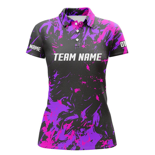 Personalisierte Bowling-Team Trikots, Bowling Shirts für Damen mit individuellem Namen | Pink P4511 - Climcat