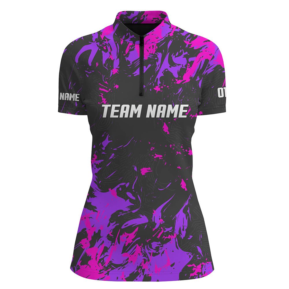 Personalisierte Bowling-Team Trikots, Bowling Shirts für Damen mit individuellem Namen | Pink P4511 - Climcat