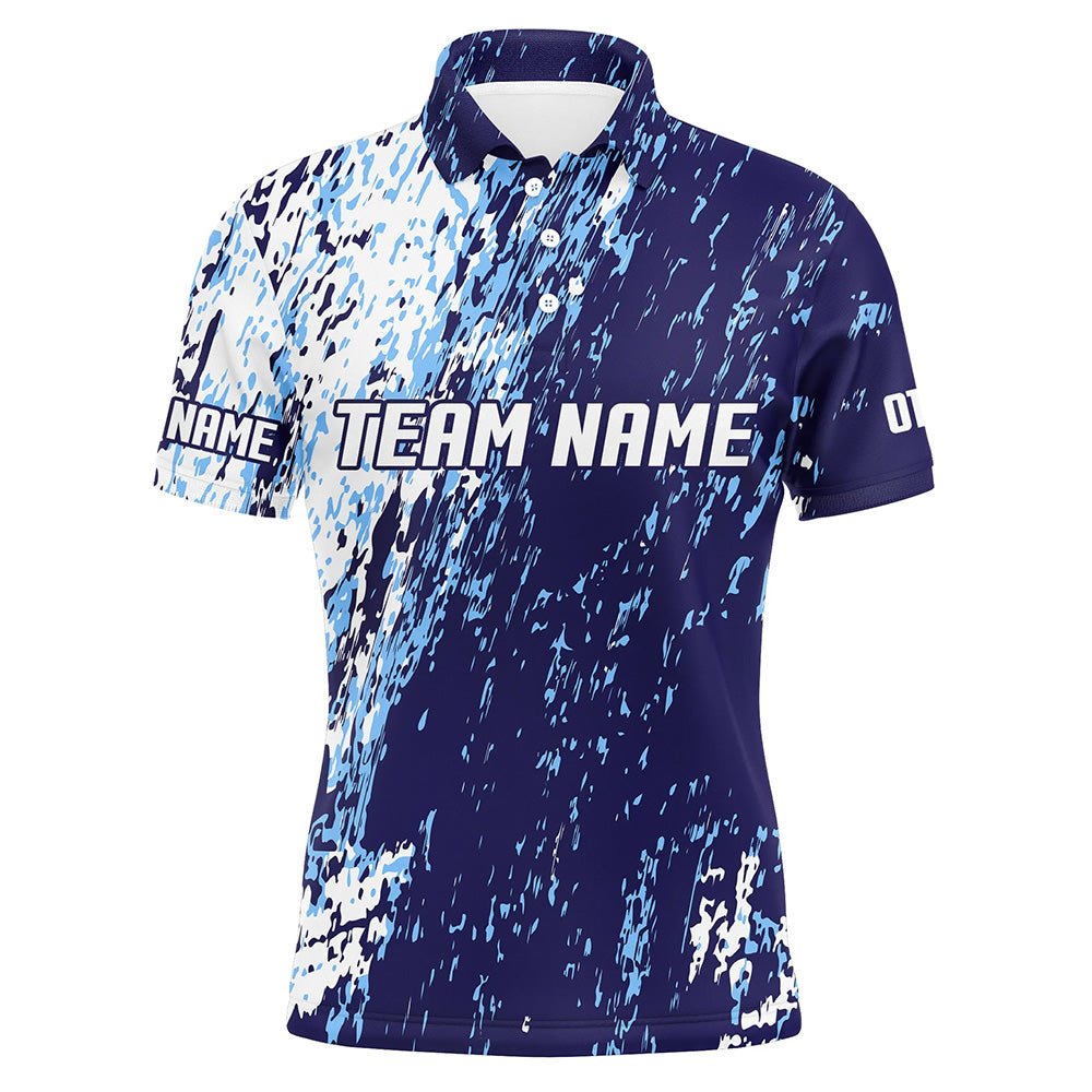 Personalisierte Bowling-Team Trikots, Bowling Shirts für Herren mit individuellem Namen | Blau P4512 - Climcat