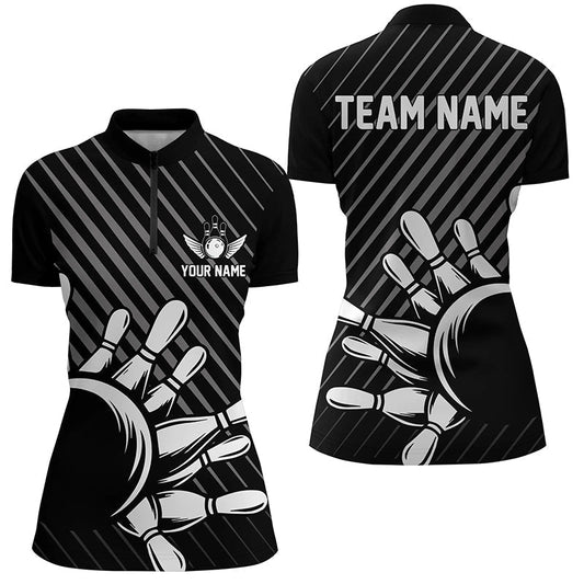 Personalisierte Bowling-Trikots mit Namen und Teamnamen - Bowling-Polo-Shirt für Damen P5338 - Climcat