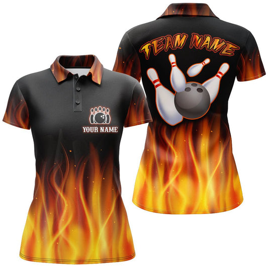 Personalisierte Bowling-Trikots mit Namen und Teamnamen | Individuelles Bowling-Team-Trikot | Bowling-Polo-Shirt für Damen | Z17 - Climcat