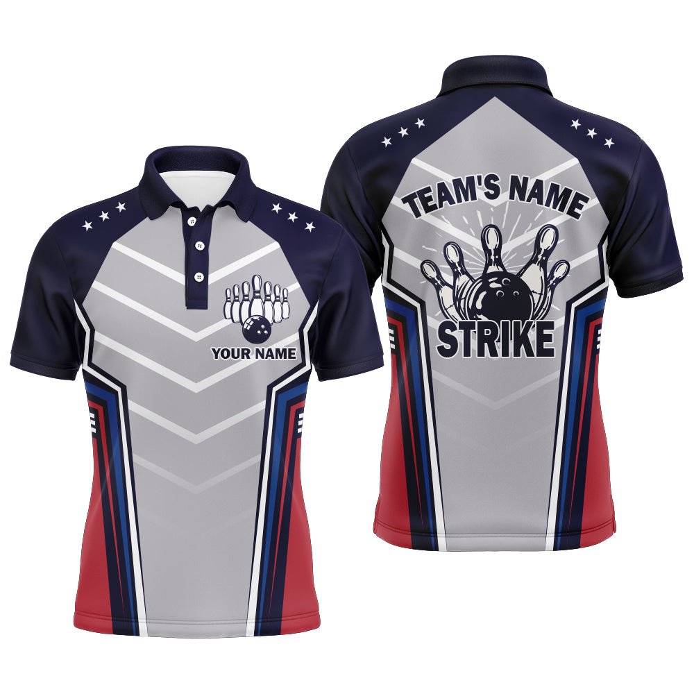 Personalisierte Bowlinghemden für Herren - Vintage Bowling Trikot für Team Bowlers Polo Shirt B171 - Climcat