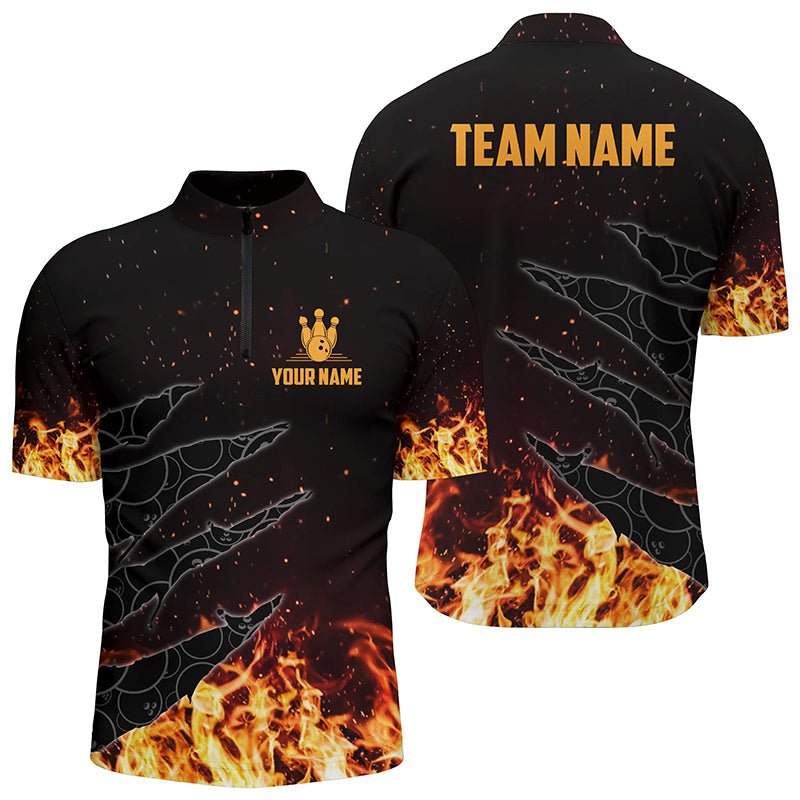 Personalisierte Bowlingshirts für Herren | Flamme Camo Bowling Team Trikots | Geschenke für Bowler | Q6954 - Climcat