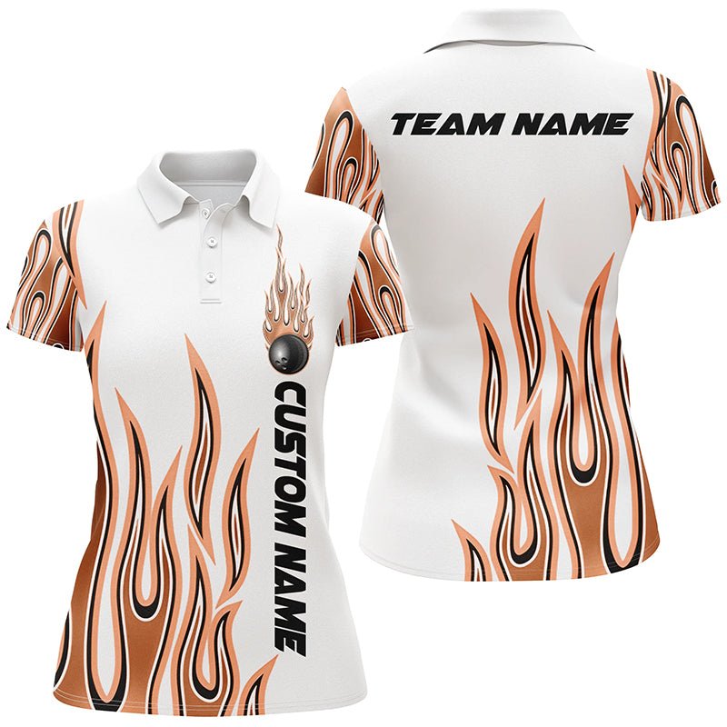 Personalisierte Flammen Bowling Shirts für Damen, Bowling Ball Individuelles Bowling Team Shirt P4984 - Climcat