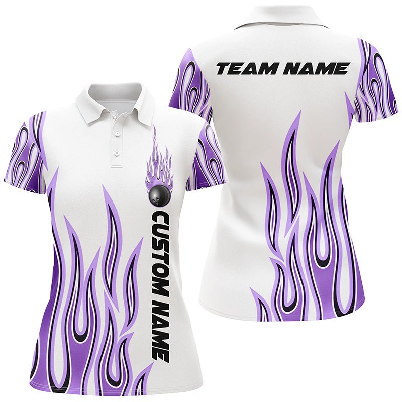 Personalisierte Flammen Bowling Shirts für Damen, Bowling Ball Individuelles Bowling Team Shirt P4986 - Climcat