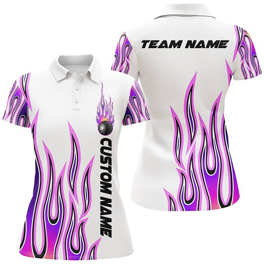 Personalisierte Flammen Bowling Shirts für Damen, individuelles Bowling Team Shirt P4501 - Climcat