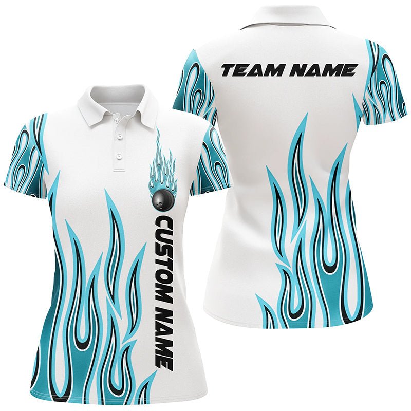 Personalisierte Flammen Bowling Shirts für Damen, individuelles Bowling Team Shirt P4982 - Climcat