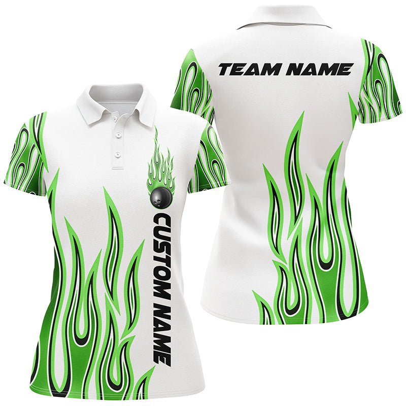 Personalisierte Flammen Bowling Shirts für Damen, individuelles Bowling Team Shirt P4983 - Climcat