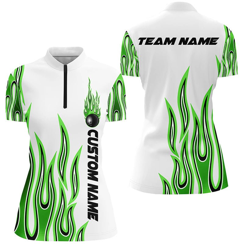 Personalisierte Flammen Bowling Shirts für Damen, individuelles Bowling Team Shirt P4983 - Climcat