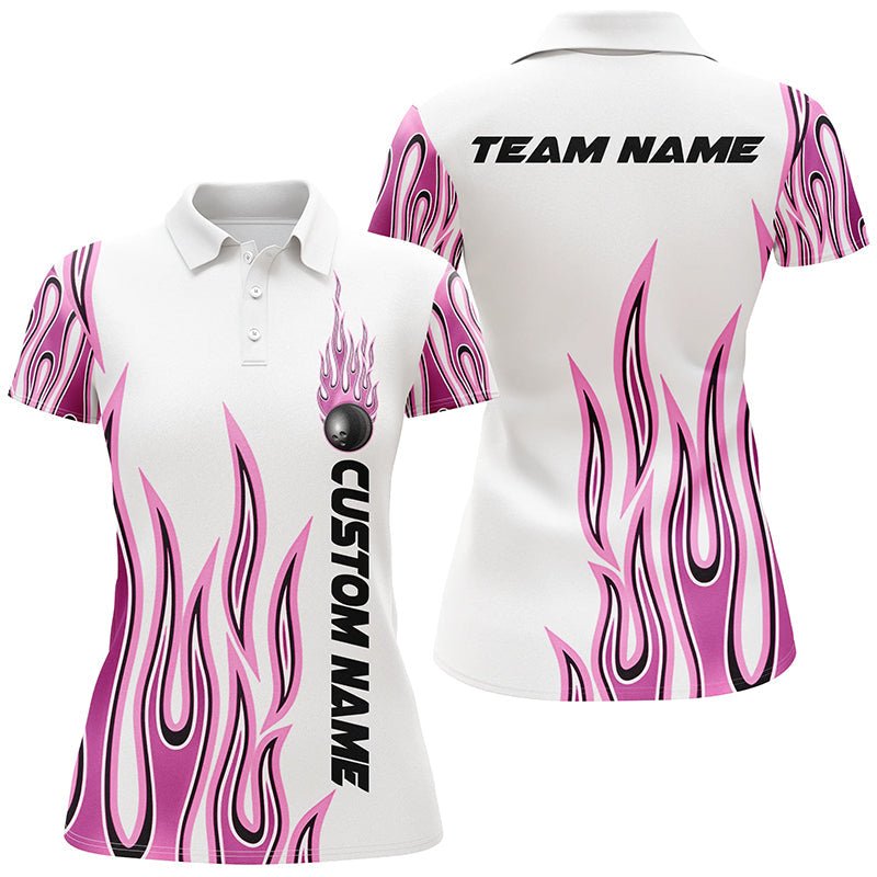 Personalisierte Flammen Bowling Shirts für Damen, individuelles Bowling Team Shirt P4985 - Climcat