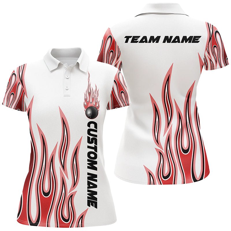 Personalisierte Flammen Bowling Shirts für Damen, individuelles Bowling Team Shirt P4987 - Climcat