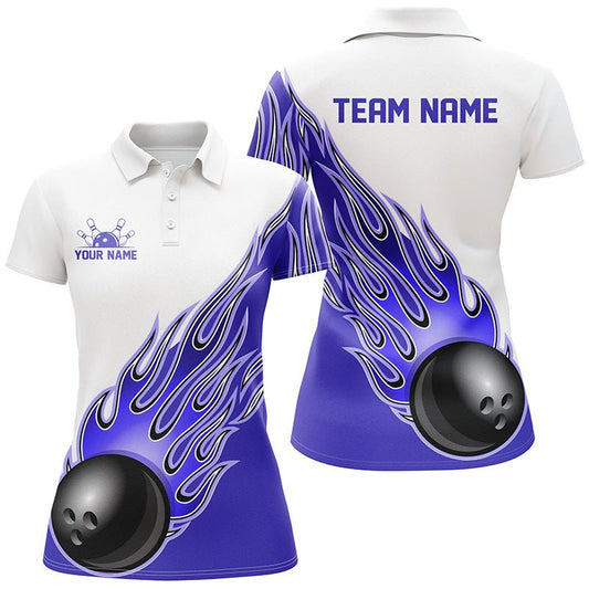 Personalisierte Flammen Bowling Shirts für Damen, individuelles Bowling Team Shirt P5000 - Climcat