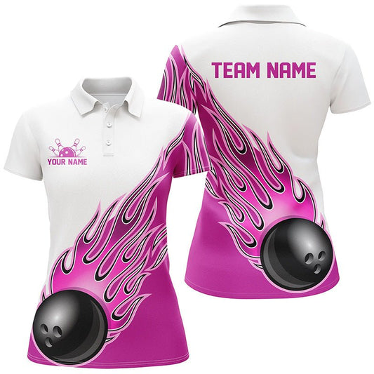 Personalisierte Flammen Bowling Shirts für Damen, individuelles Bowling Team Shirt P5001 - Climcat