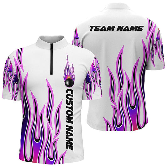 Personalisierte Flammen Bowling Shirts für Herren und Damen, individuelles Bowling Team Shirt P4501 - Climcat