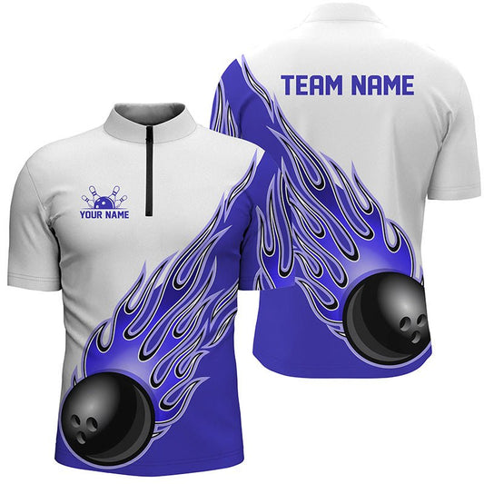 Personalisierte Flammen Bowling Shirts für Herren und Damen, individuelles Bowling Team Shirt P5001 - Climcat