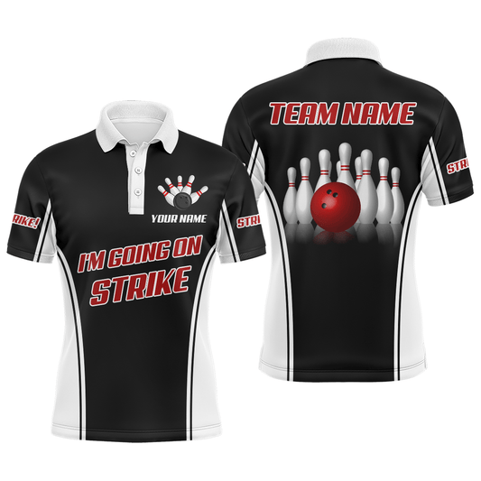 Personalisiertes 3D Bowling Shirt für Herren - Individuelles Bowling Trikot für Bowling Team Liga Polo Shirt Z109 - Climcat