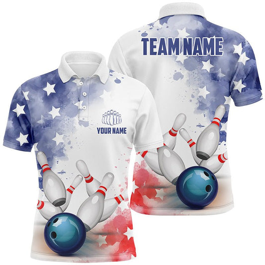 Personalisiertes 3D Herren Bowling Team Trikot Bowling Shirt Amerikanisches Bowling Polo Shirt P5340 - Climcat