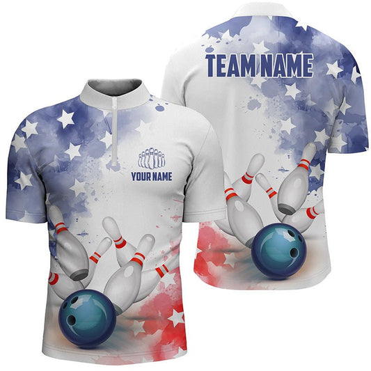 Personalisiertes 3D Herren Bowling Team Trikot Bowling Shirt Amerikanisches Bowling Polo Shirt P5340 - Climcat