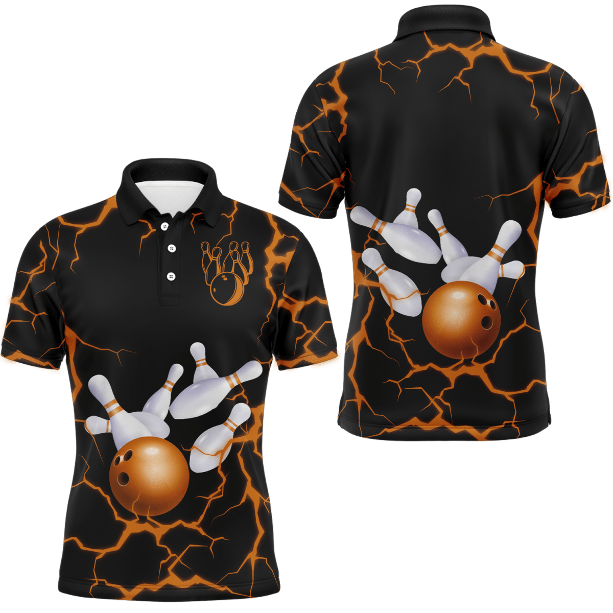 Personalisiertes 3D Herren-Bowlingteam Trikot | Amerikanisches Bowling-Poloshirt | Hochwertiges Bowlinghemd | Individuell gestaltbar | Z33 - Climcat