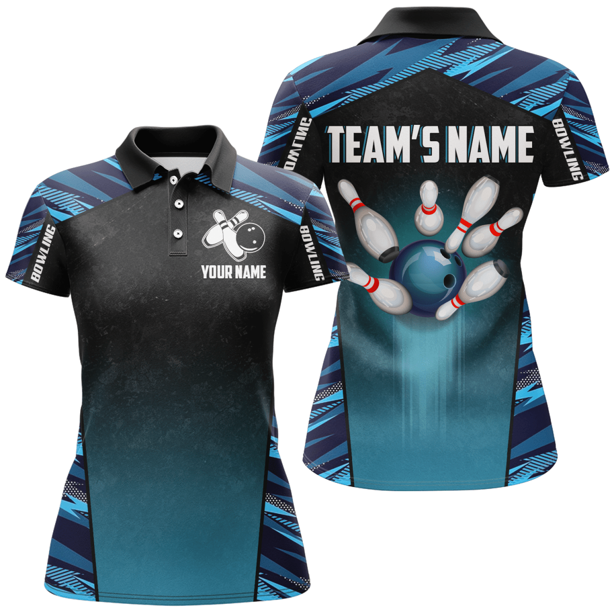 Personalisiertes Bowling-Shirt für Damen - Bowling Trikot für Bowling Team Liga Polo Shirt Z115 - Climcat