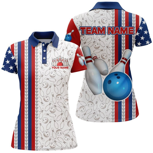 Personalisiertes Bowling-Shirt für Damen - Bowling Trikot für Bowling Team Liga Polo Shirt Z73-4 - Climcat