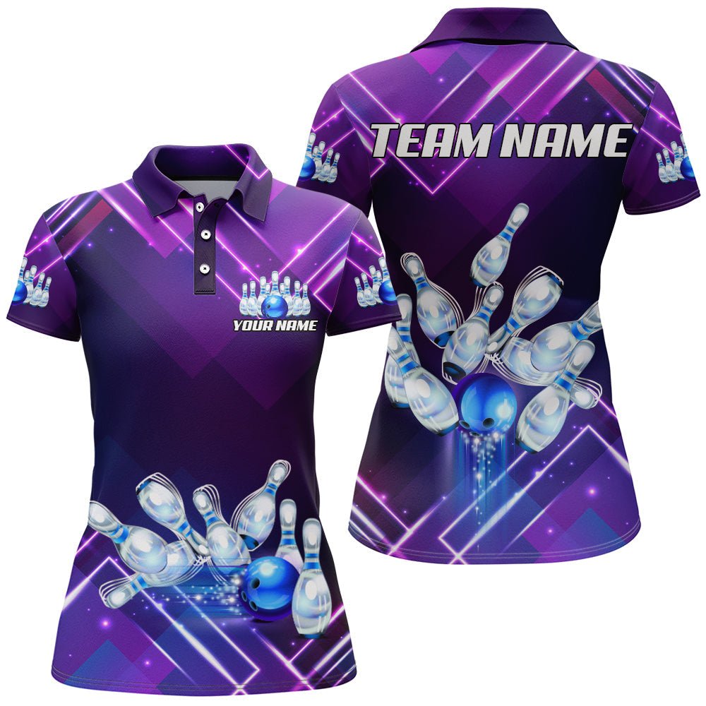 Personalisiertes Bowling-Shirt für Damen - Bowling Trikot für Bowling Team Liga Polo Shirt Z99-3 - Climcat